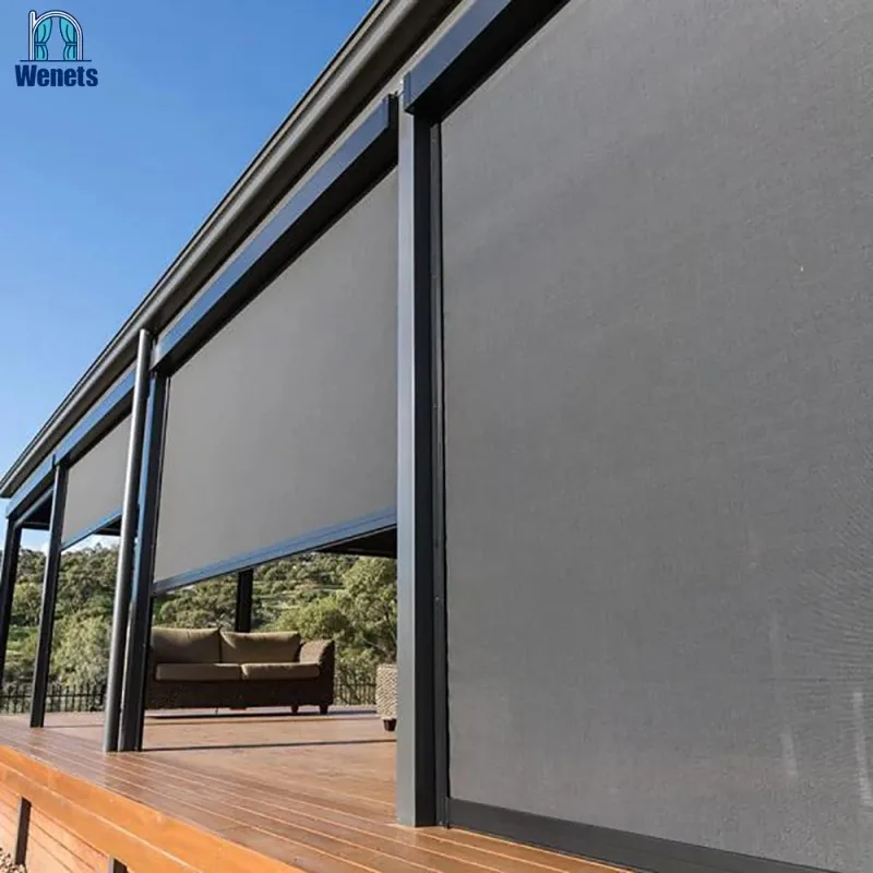 【Best Selling】Outside Roller Blinds Motorized Vertical Curtains Windproof Zip Screen Roller Blinds For Garden