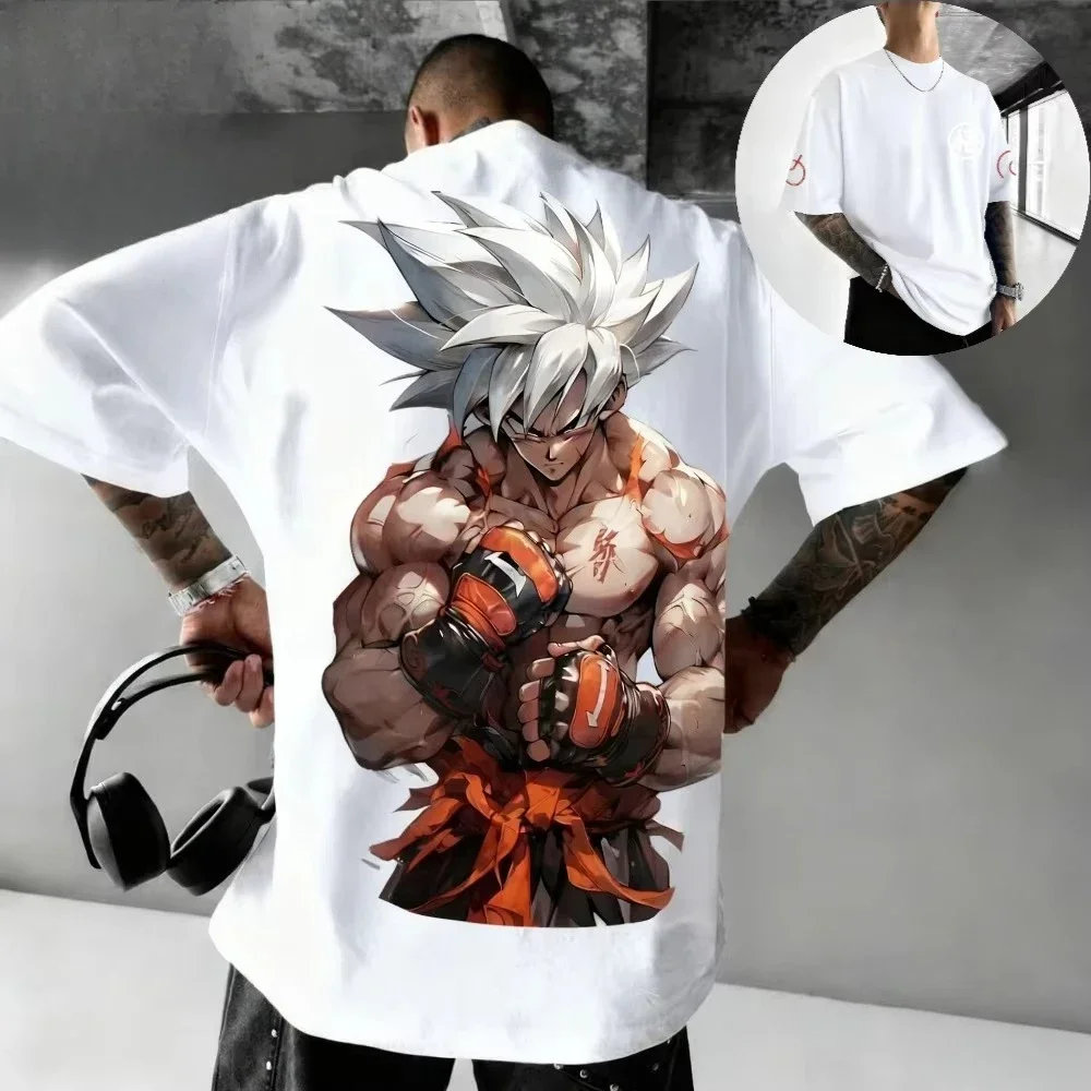 لعبة دراغون بول حجم كبير تي شيرت للرجال والنساء 2026 الصيف جوكو أنيمي المشارك وصفت Harajuku فضفاض العصرية الوالدين والطفل #2