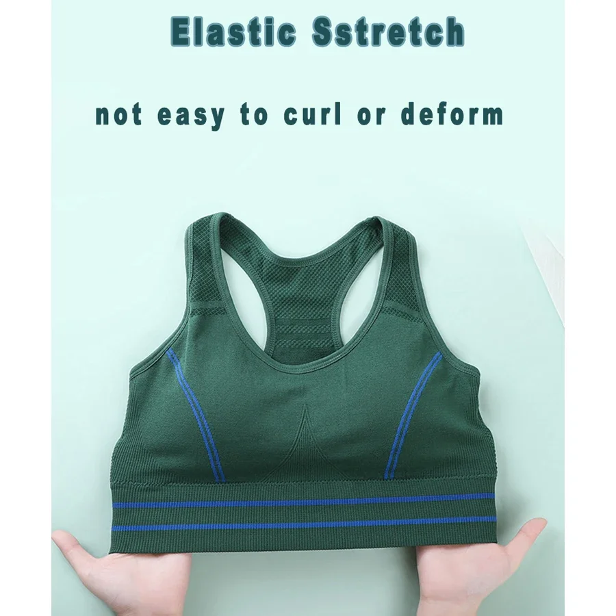 Sports Bras for Women - Padded Seamless High Impact Support for Yoga Gym Workout Fitness Large Size Non Steel Ring Shock