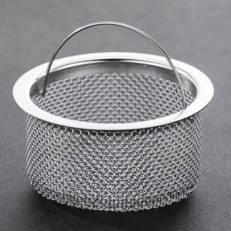 Stainless Steel Kitchen Sink Drain Strainer Fine Mesh Easy Lift Handle Prevents Food Waste Clogging Pipes For Daily Use