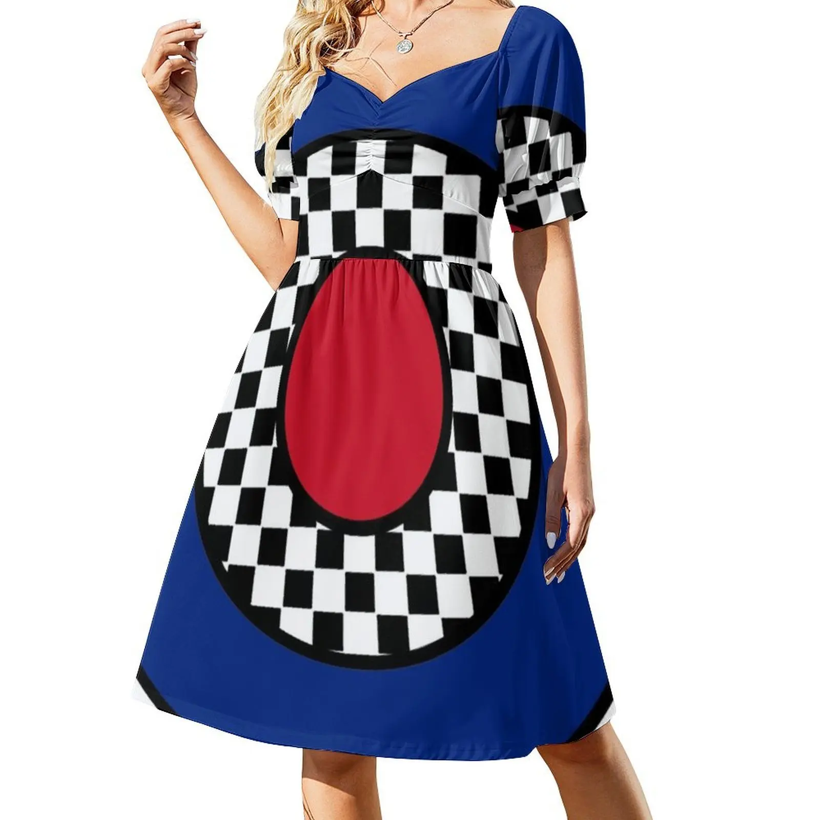 فستان قصير على طراز Preppy متقلب من Mod Target للنساء على شكل حرف a فضفاض مناسب فستان يوم غير رسمي سكوتر عازف سكوتر Lambretta Sc Uk #2