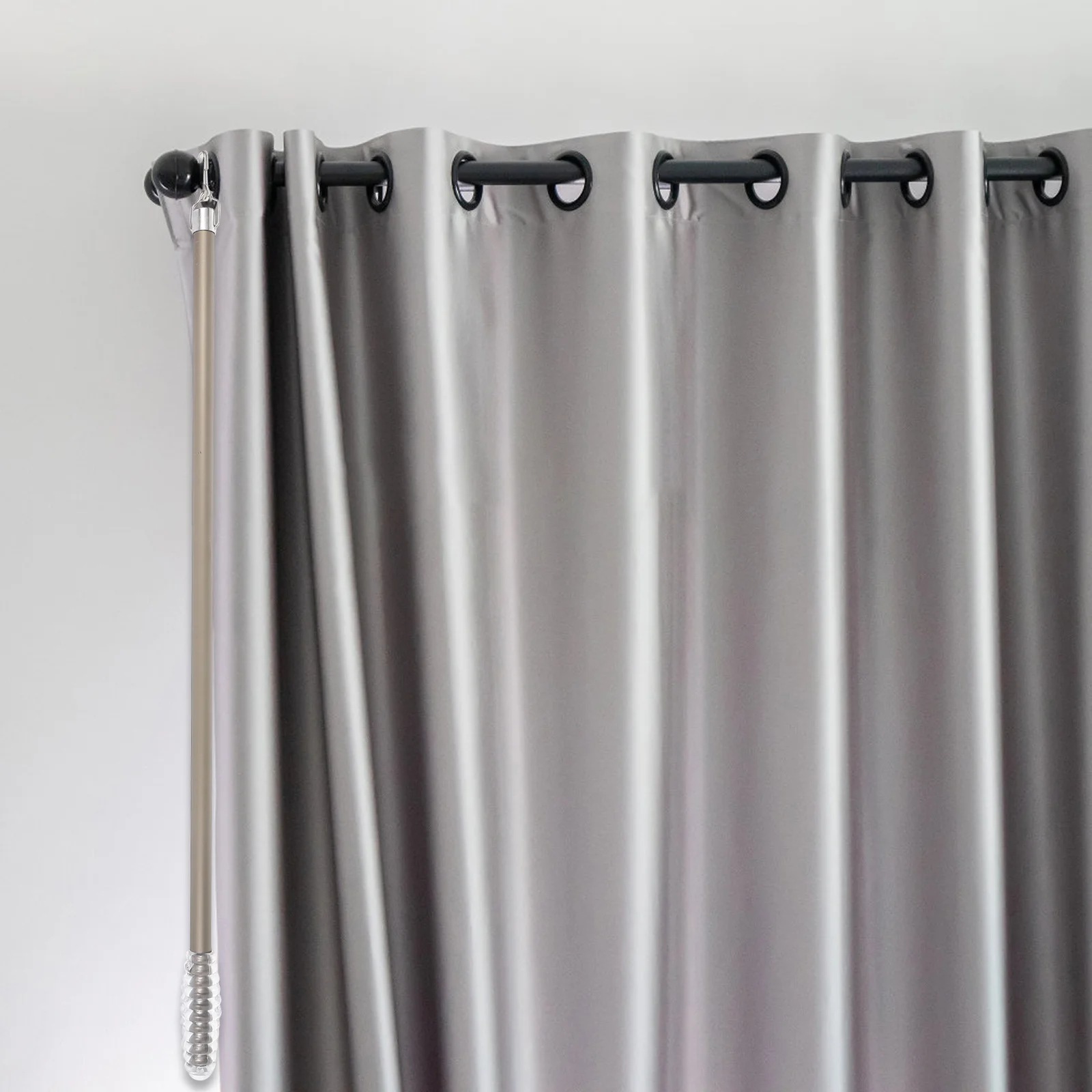 

Curtain Pull Rod Aluminum Alloy Minimalist Long Hand Pull Design Modern Curtain Wand for Bedroom Drapery Use Drapery Rod