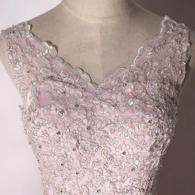 Vestido de quinceañera rosa sin mangas, traje de noche con apliques de encaje, largo hasta el suelo, con flores bordadas, para baile de graduación, novedad de 2024