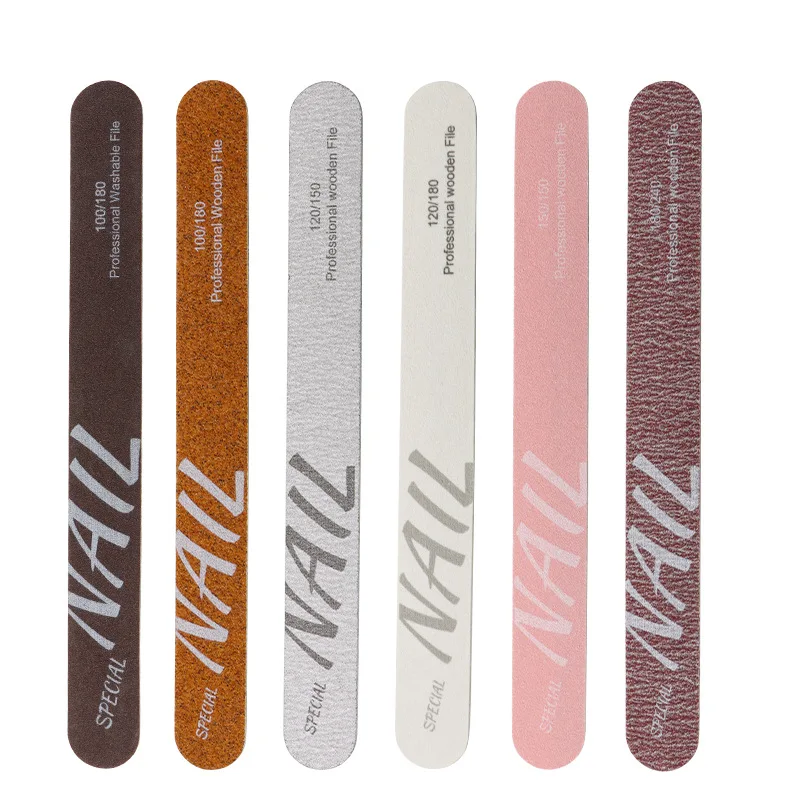 Profissional arte do prego dupla face arquivo de unhas polimento moldar unhas tira de lixamento de madeira lavável e durável ferramenta de cuidados com as mãos