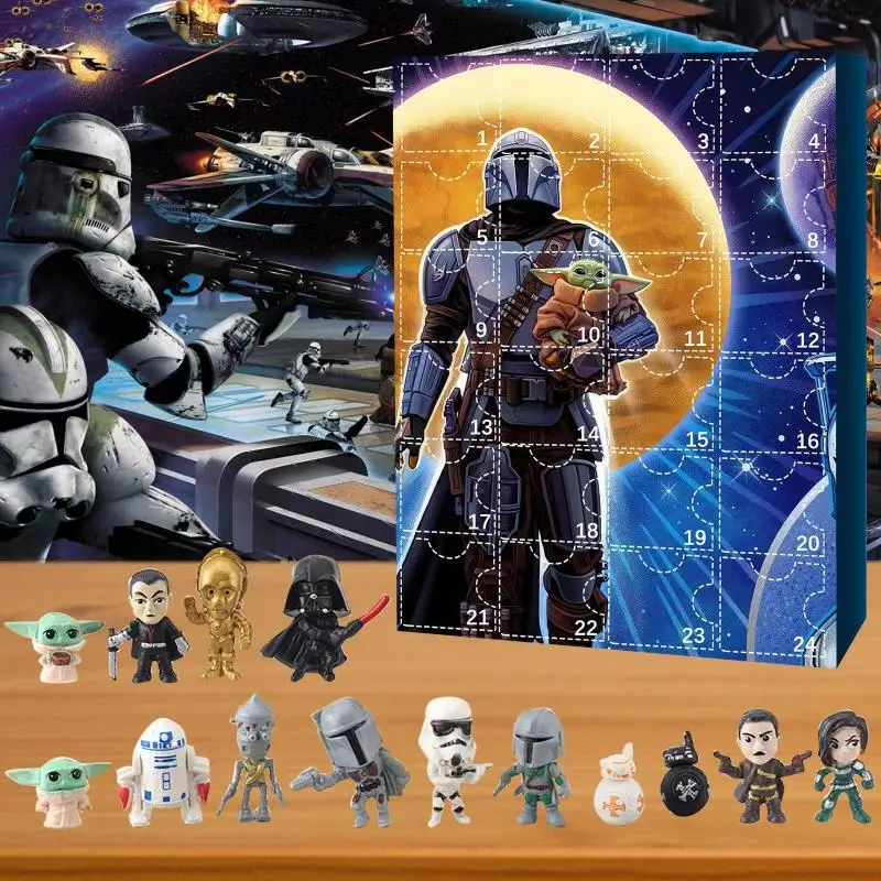 Star Wars Mandalorians 24 Days Advent Calendar Surprising Box Cartoon Figures Doll Random 1 Box Countdown Calendar Gifts Box