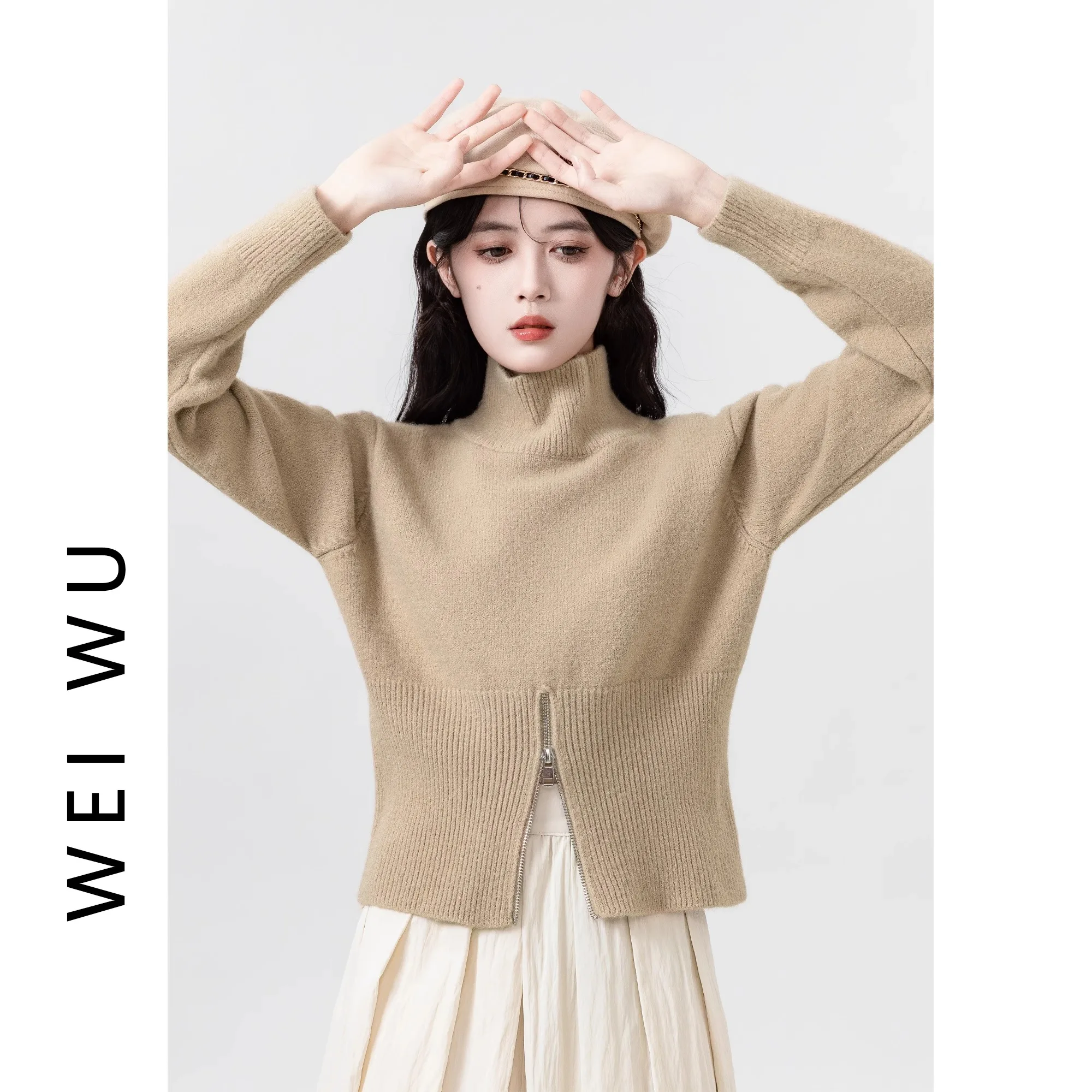 Sweaters Jumpers Pullovers Woman 2000S Japanese Style Tops Multicolor Twisted Knot Western Turtleneck Fleece Art Woolens Knitted view 6
