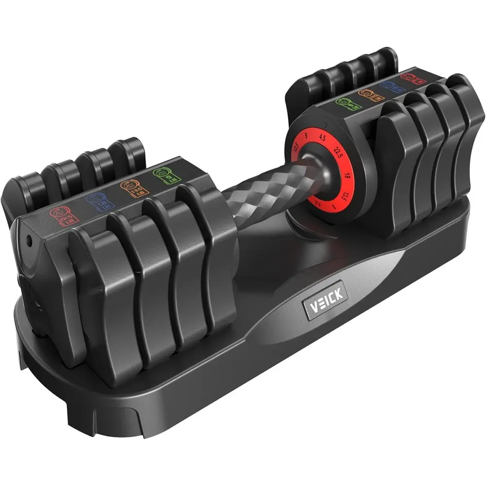 

Pair of 25 lbs Adjustable Dumbbells with Anti-Slip Handles for Men and Women, Exercise Equipment with Tray for Home Gym Workouts