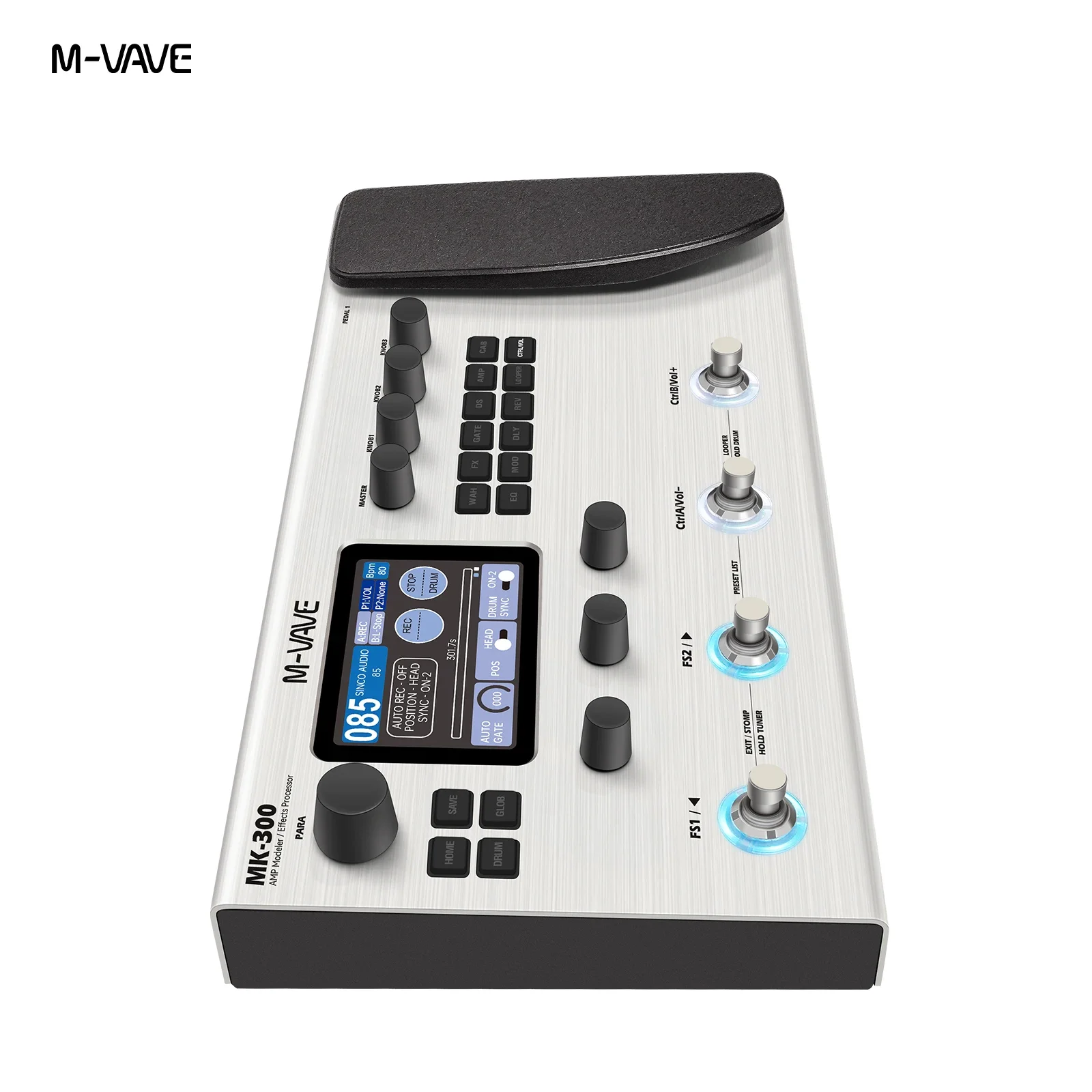 معالج جيتار M-VAVE MK300 متعدد التأثيرات | ANN النمذجة العصبية 120AMP/360FX | بطارية 10 ساعات + 150 ثانية Looper + 128 أجزاء طبل MIDI DAW #6