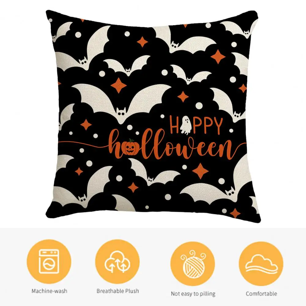 

Throw Pillow Covers Halloween Theme Pillowcase Halloween Party Decoration Throw Pillowcase with Cartoon Ghost Print for Bedroom