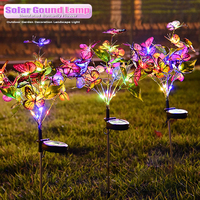 1/2/4PCS Garden Lights Solar Simulation Flower Butterfly Lawn Light Ground Plug Lamp Waterproof Lawn Light Holiday Decoration