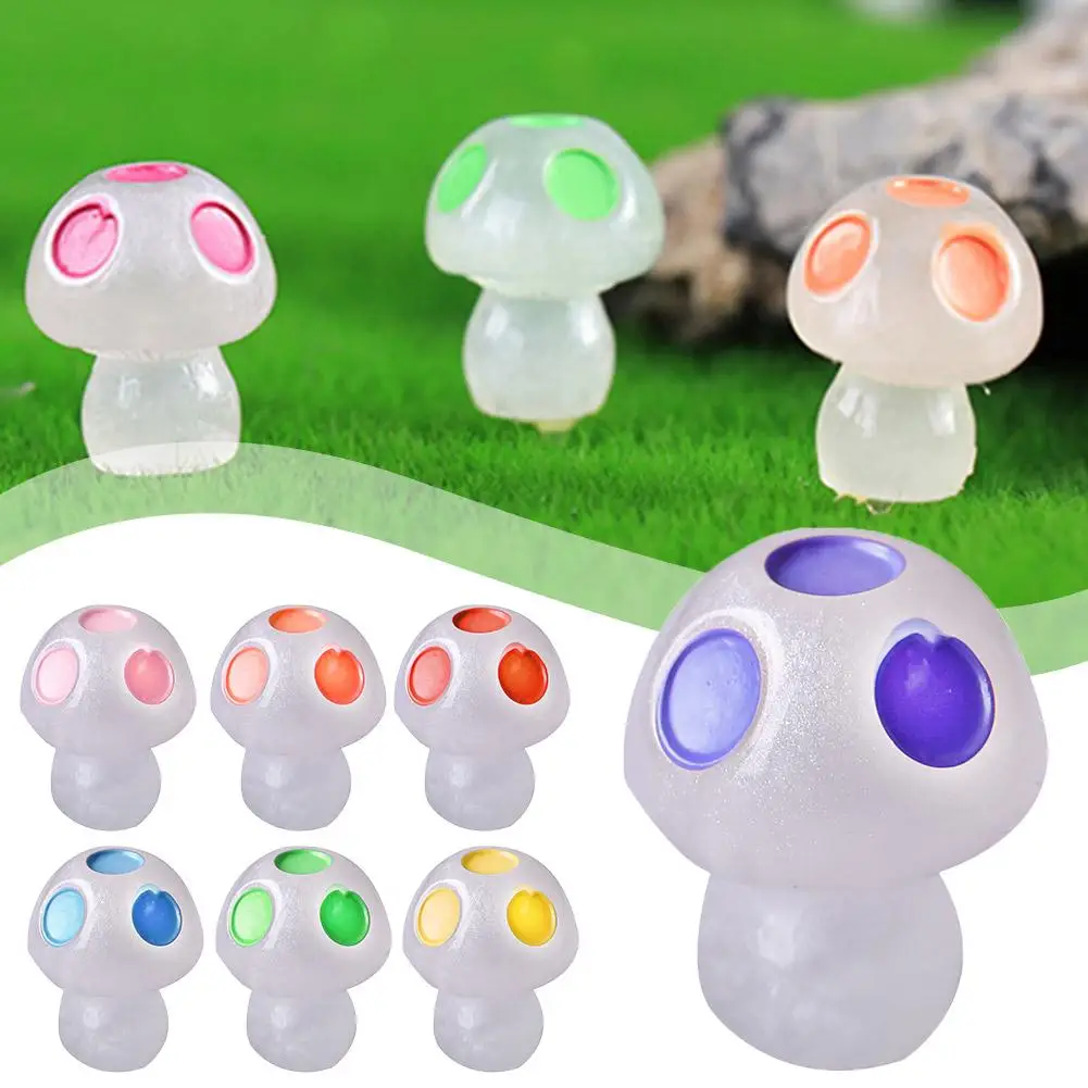 1pcs Mini Luminous Mushroom Home Decor Micro-landscape Glow-in-the-dark Mushrooms Statue Glowing In The Dark Fairy Garden Decor