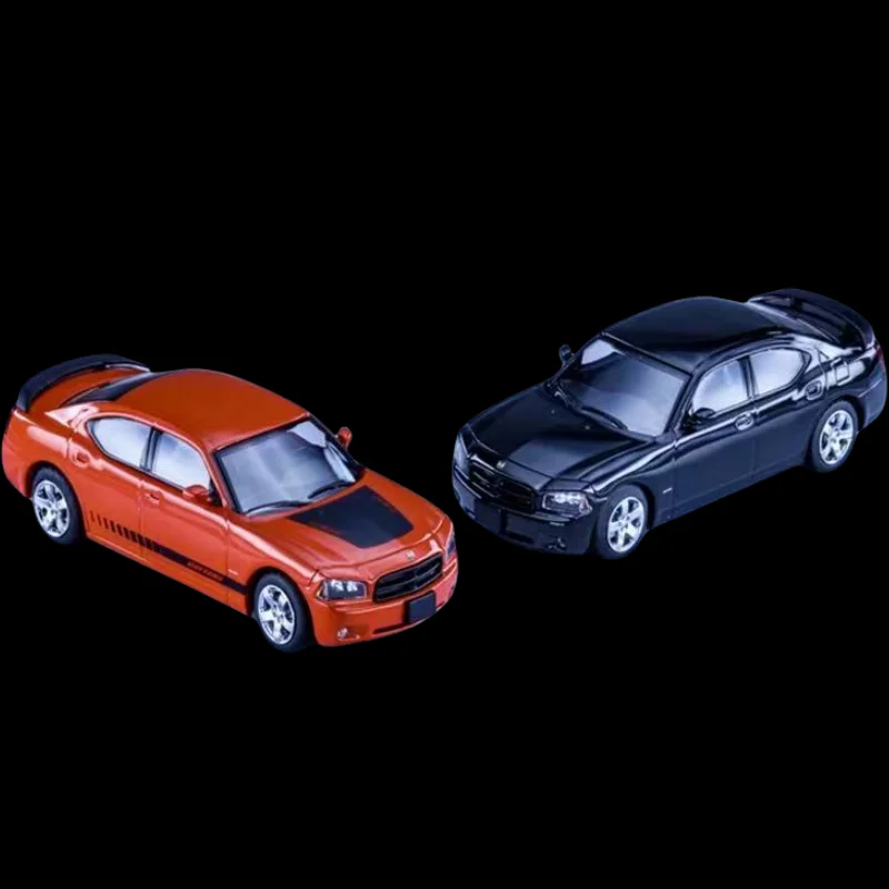 Rollin 1/64 2008 Charger 검정색과 빨간색 도색 테마 한정판 모델 자동차