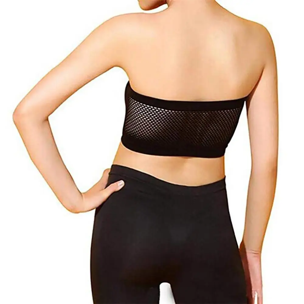 Invisible Sports Push Up Bra Solid Color Women Breathable Strapless Hollow Back Bra Sport Tube Top Seamless Chest Wrap Underwear image 5