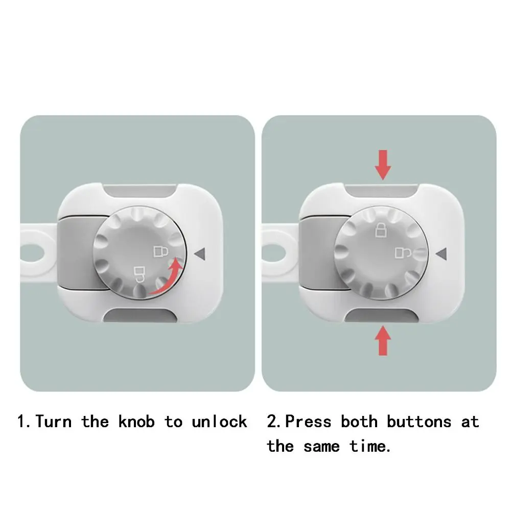 قفل أمان للأطفال من البلاستيك، مشبك أمان، قفل باب خزانة تثبيت قوي، مقبض مزدوج، قفل درج لحماية الأطفال الصغار