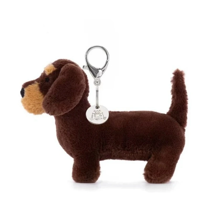 【IN STOCK】JELLYCAT UK Fun Cute Dachshund Plush Doll Bag Pendant With Bag Jellycat Puppy Plush Keychain Birthday Christmas Gift