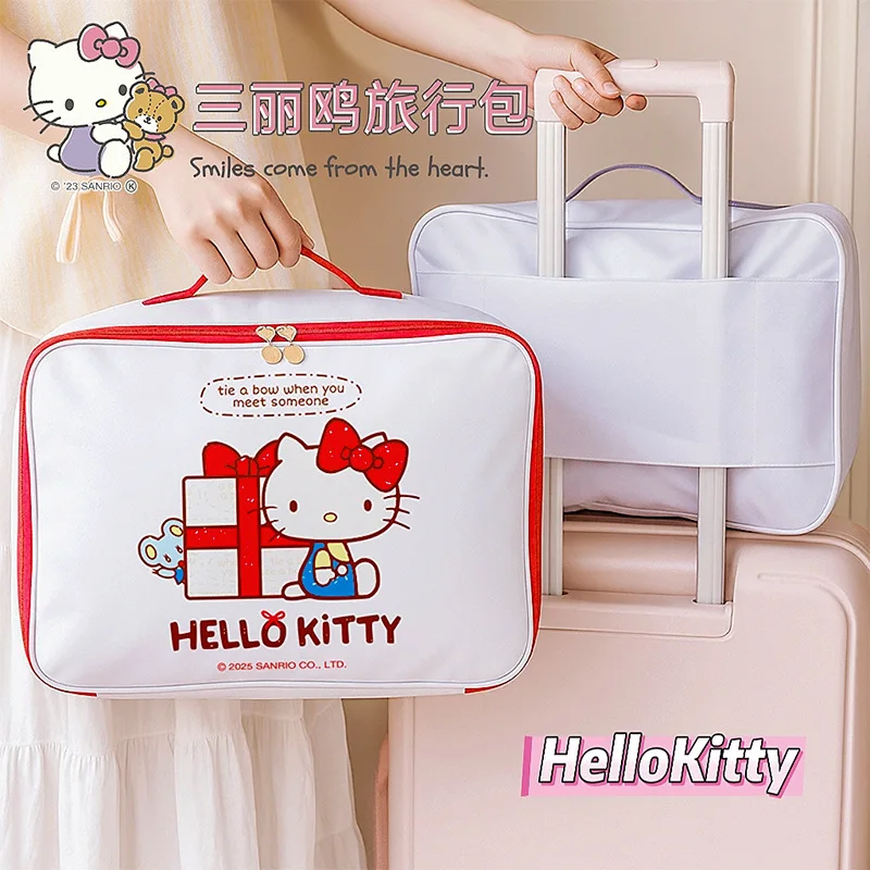 

Sanrio большой вместительный дорожный чемодан, сумка для женщин на выход, милый мультфильм Hello Kitty, сумка для хранения багажа, портативная