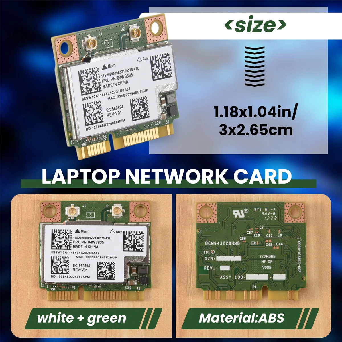 BCM 943228 HMB 04W3764 WIFI Wireless Bluetooth 4.0 Halb MINI PCI-E Karte Kompakt für Lenovo E130 E135 E330 E335 E530 E535 E430