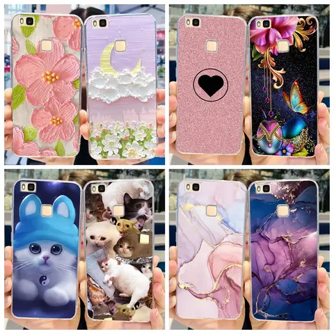 For Huawei P9 Lite Case VNS-L31 VNS-L21 L22 L23 L53 Transparent Cover Popular Flower Soft Silicone Funda For Huawei P9Lite Cases