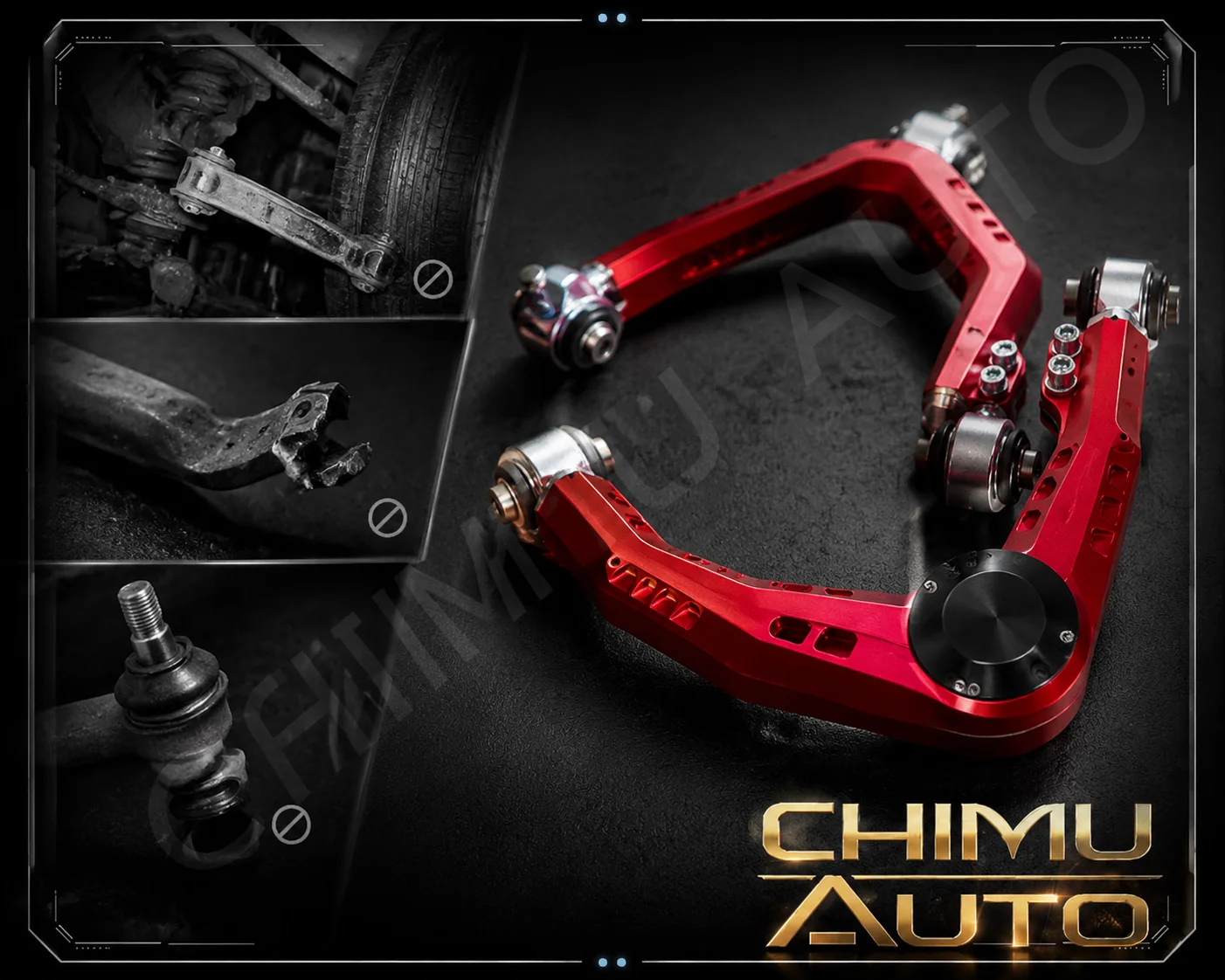 【CHIMU AUTO】Forged Front Upper Control Arm for Lexus GX460 GX470 GX570 Camber Correction Lift Kit **1 Pair 2pcs**