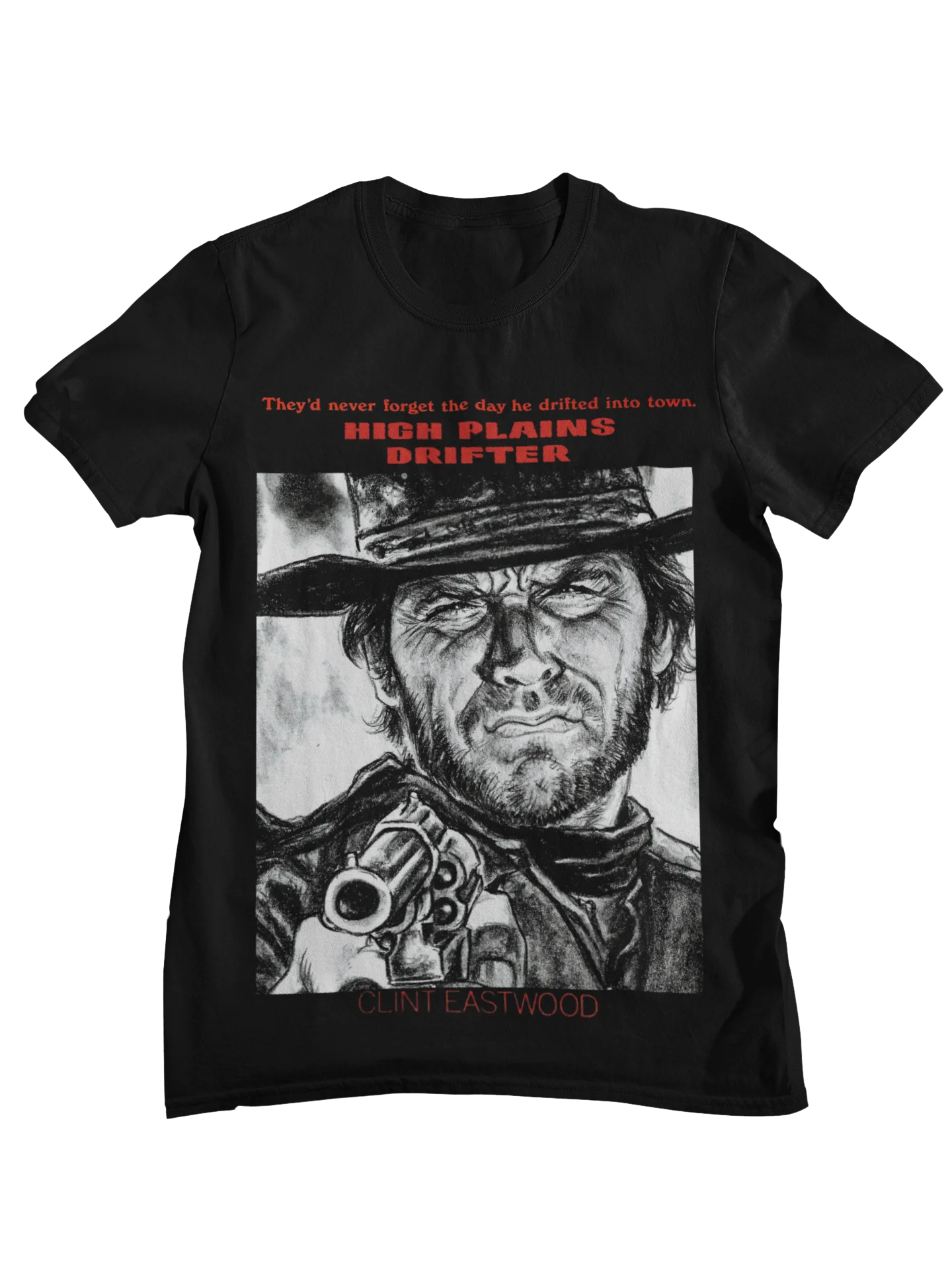 2026 High Plains Drifter Clint Eastwood Retro Western Movie Graphic T-Shirt Men Vintage Cowboy Casual Streetwear Tops