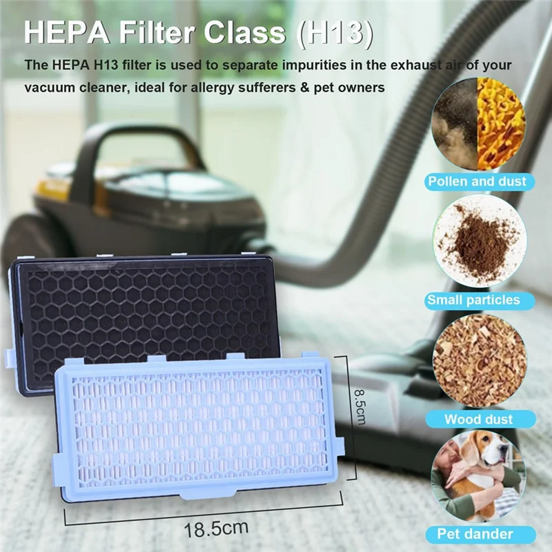 Accessory Set for Miele Vacuum Cleaner S8340, Compact C1/C2, Complete C2/C3, 3 SF-HA 50 HEPA Filters,Vacuum Cleaner Bags_A66K