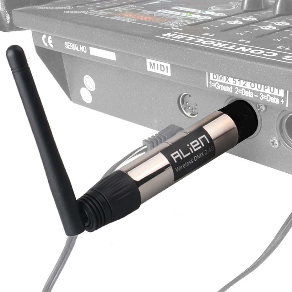 ALIEN – émetteur-récepteur sans fil 2.4G DMX512 Dfi, contrôleur avec antenne pour DJ Disco fête musique DMX lumières Laser de scène LED