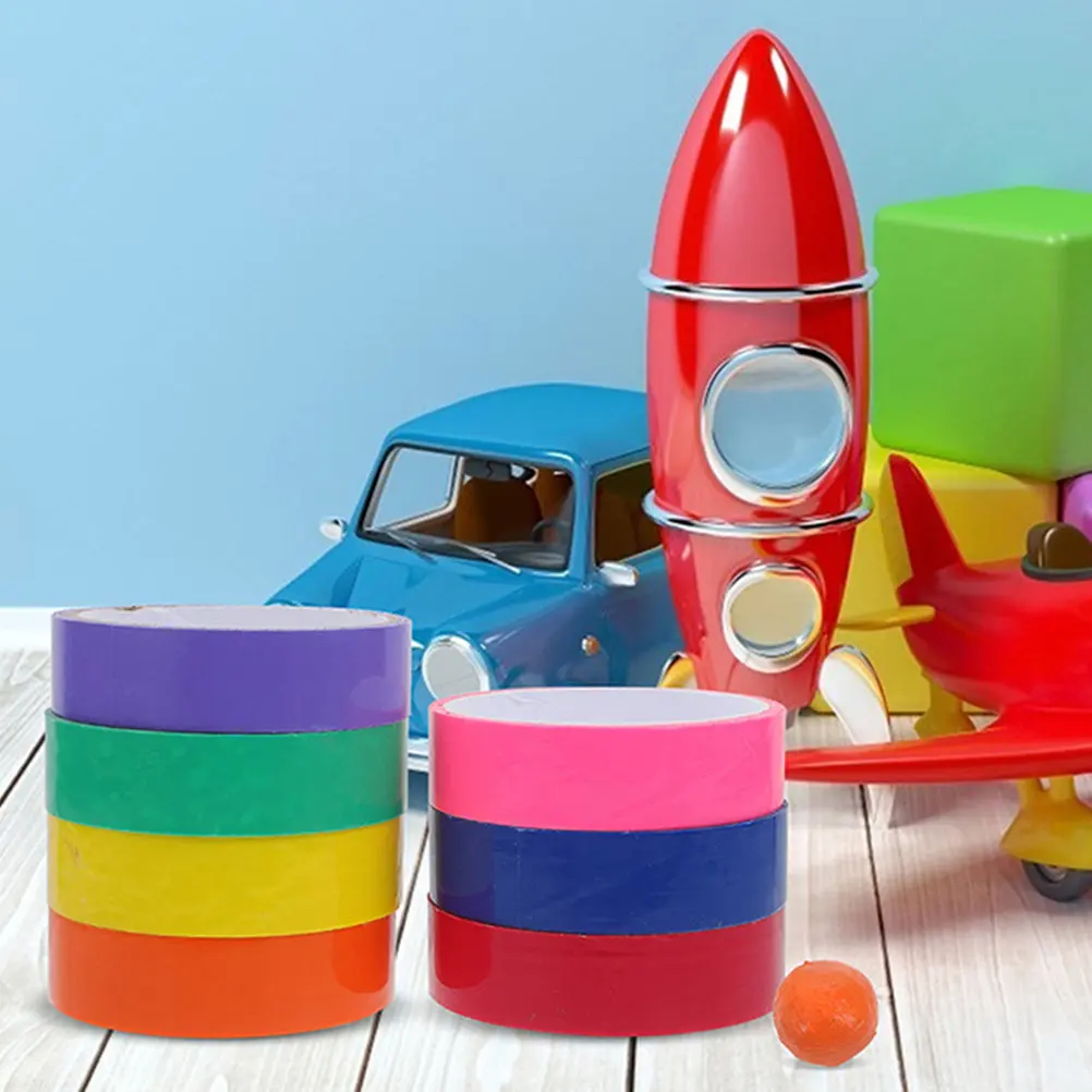 

6 рулонов липкой ленты-шариков: разноцветная клейкая лента для снятия стресса, игрушка-антистресс для детей и взрослых, портативная, для дома, офиса, путешествий