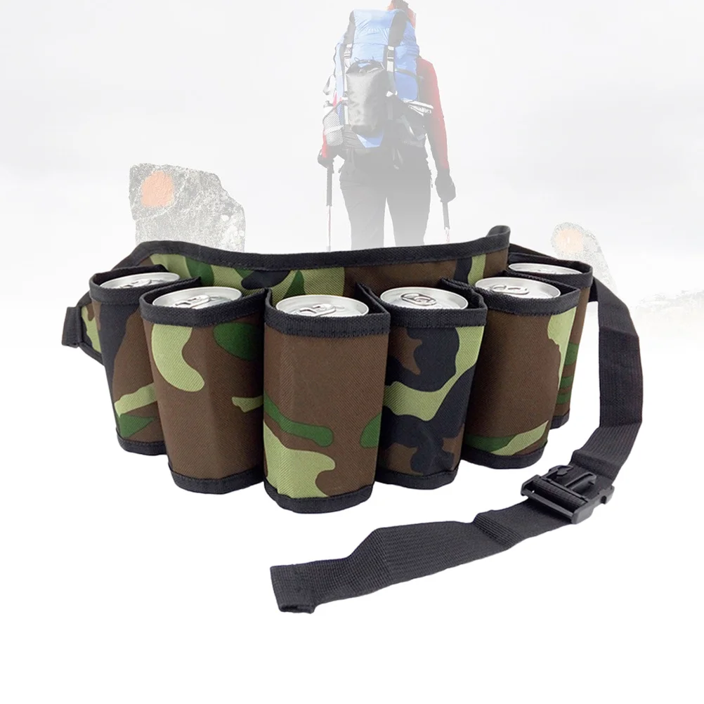 

2Pcs Mountaineering Beer Belt 600D Oxford Waist Bag for Outdoor Camping Hiking Party Fishing Travel -Pack Can Holder with