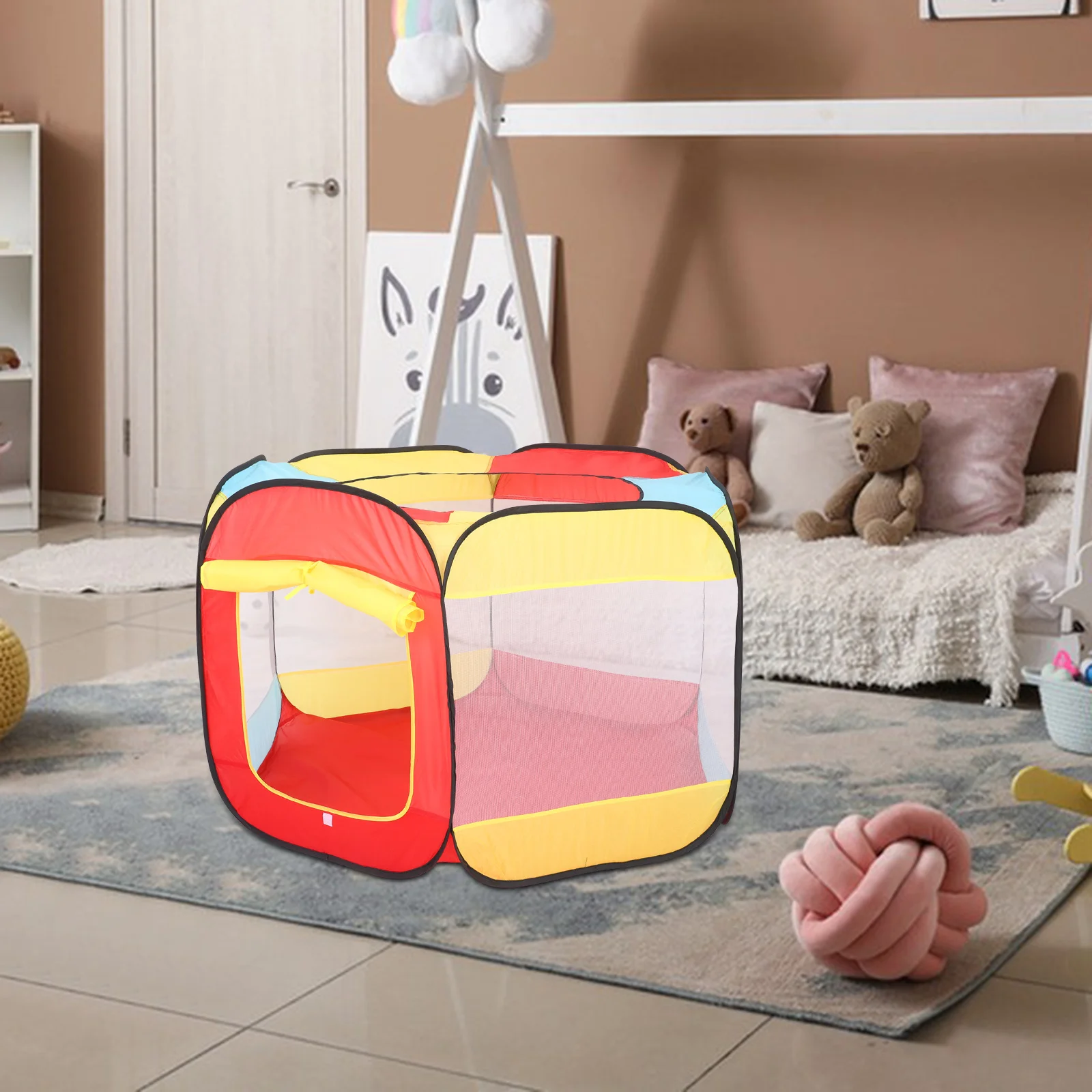 Bola de malha dobrável pit playhouse pop up cercadinho criança meninos meninas respirável interior ao ar livre jogar tenda aniversário diversão