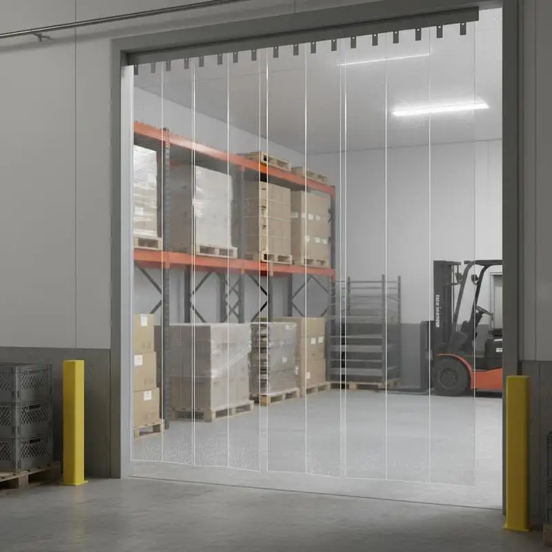 

Transparent Vinyl Door Slats 36"x84"x0.08" For Warehouse Cold Storage Garage, 6 Strips Heavy Duty PVC Material Clear Vision Industrial Grade Overlap Design Smooth Texture Plastic Partition