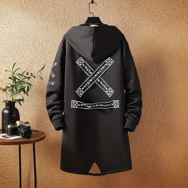 2023 Spring and Autumn New Men's Classic Fashion In The Long Windbreaker Men's Casual Loose Large Size High-Quality Coat M-5XL