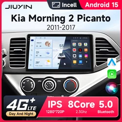 JIUYIN Android 15 Carplay Car Radio Multimidia Video Player For KIA PICANTO Morning  2011-2016 Navigation GPS IPS Head Unit