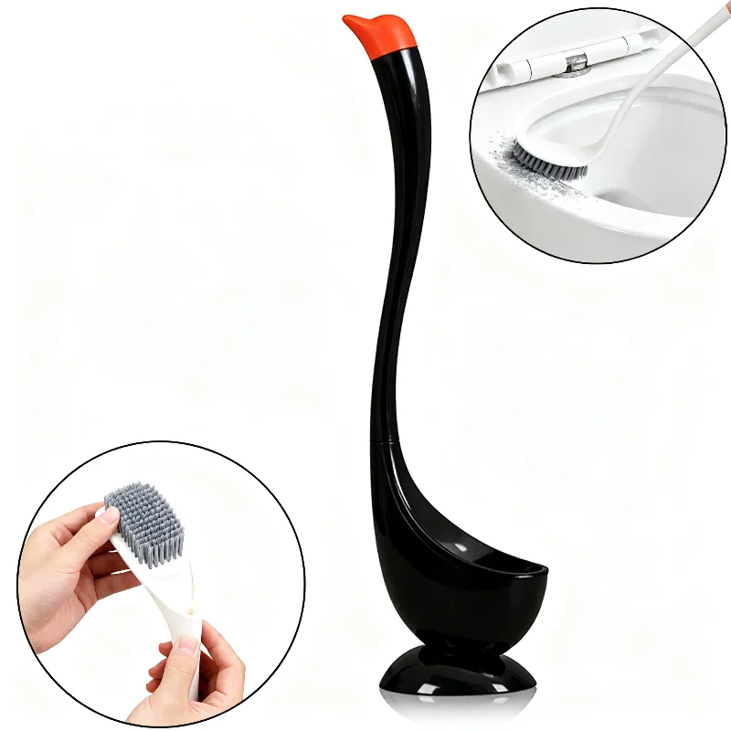 

Swan Themed Toilet Brush Set Creative Home Bathroom Cleaning Tool Anti Slip Handle Stylish Appearance No Dead Corners Cleaning