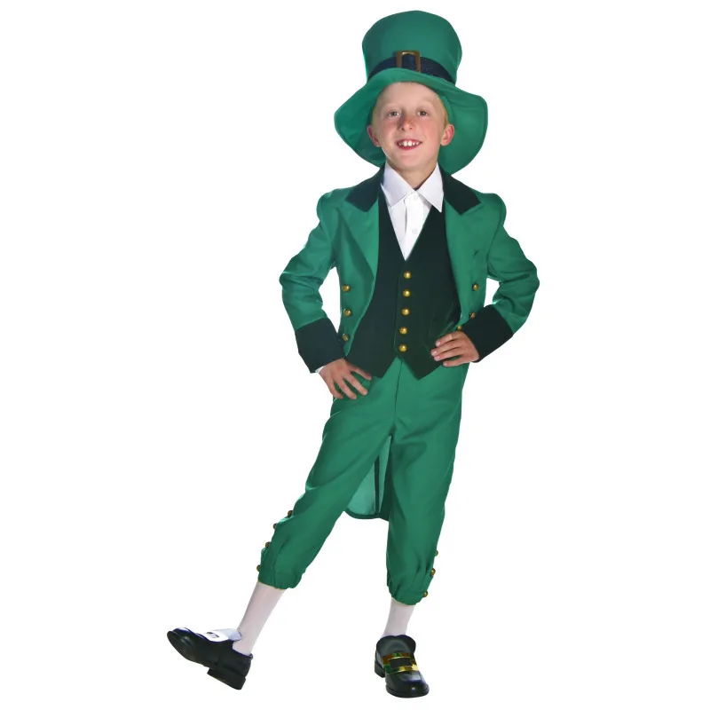 

Children's Irish Green Elf St Patrick's Paddys Day Costume Ireland National Folk Festival Carnival Party Game Fancy Dress