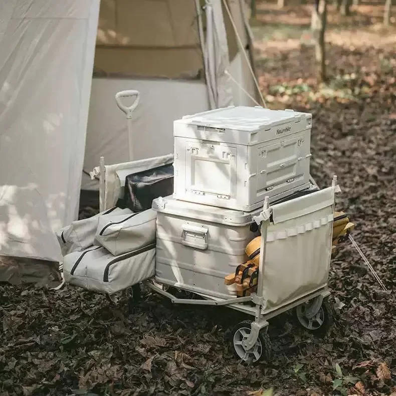 Naturehike-carrinho de campismo, grande capacidade, carrinho de vagão dobrável, portátil, ao ar livre, multifunções, alça ajustável