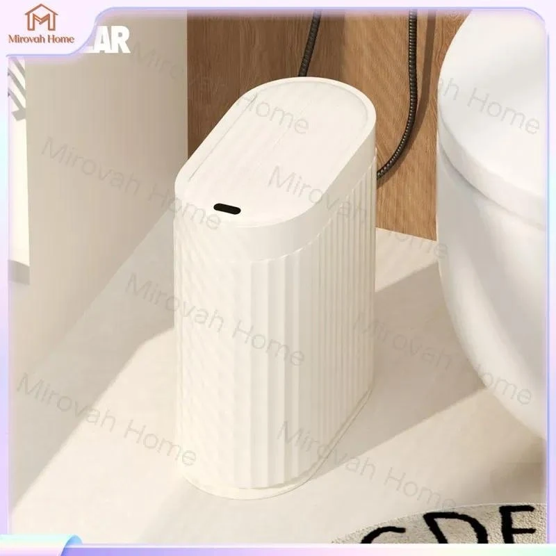 For Smart Sensor Trash Can Automatic Induction Waste Bin Waterproof Garbage Can for Bathroom Toilet Kitchen Home