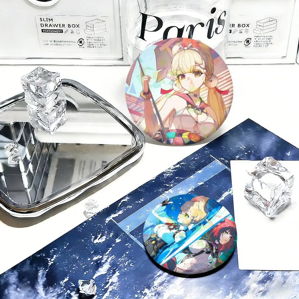 Ukinami Yuzuha Alice cp cute Zenless Zone Zero Round Pin Brooch Laser Badges Collect Gifts Cosplay Clothes Backpack Decor view 3