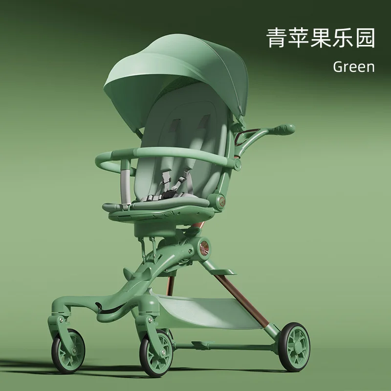 Sitting and Lying High Landscape Lightweight Baby Stroller Easy To Carry Sunscreen Breathable Two-way Baby 4-wheeled Stroller