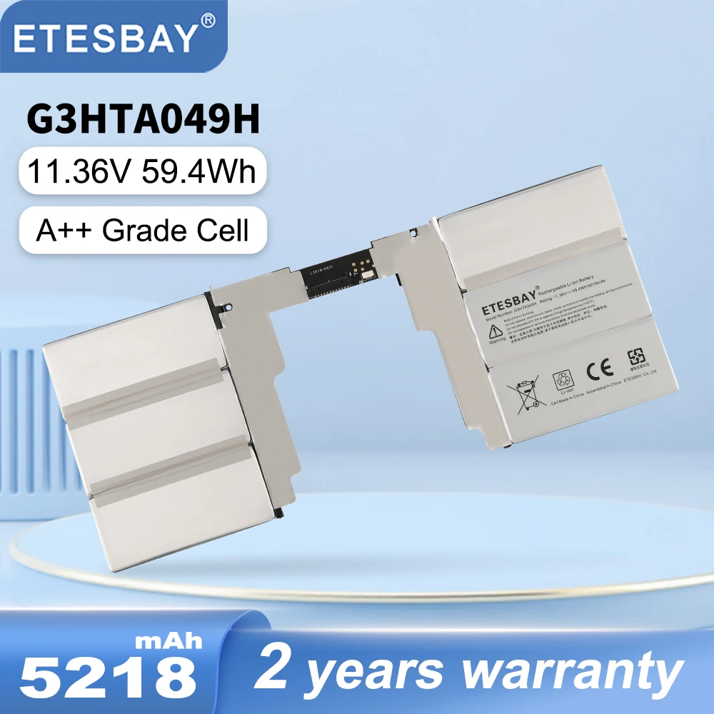 

ETESBAY G3HTA049H Laptop Battery For Microsoft Surface Book 2nd Gen 13.5" 1835 G3HTA050H 11.36V 59.4Wh 5218mAh