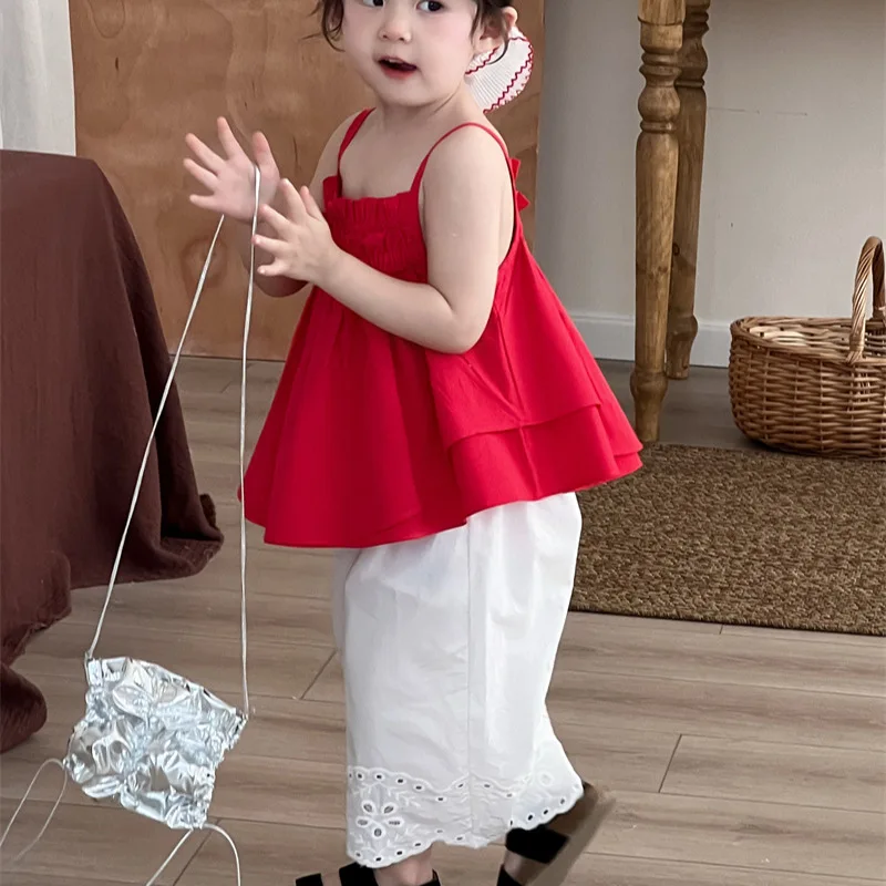 

Лето 2029, новая детская корейская версия камзолей с грибком для девочек и младенцев, удобные повседневные модные топы, эксклюзивная одежда