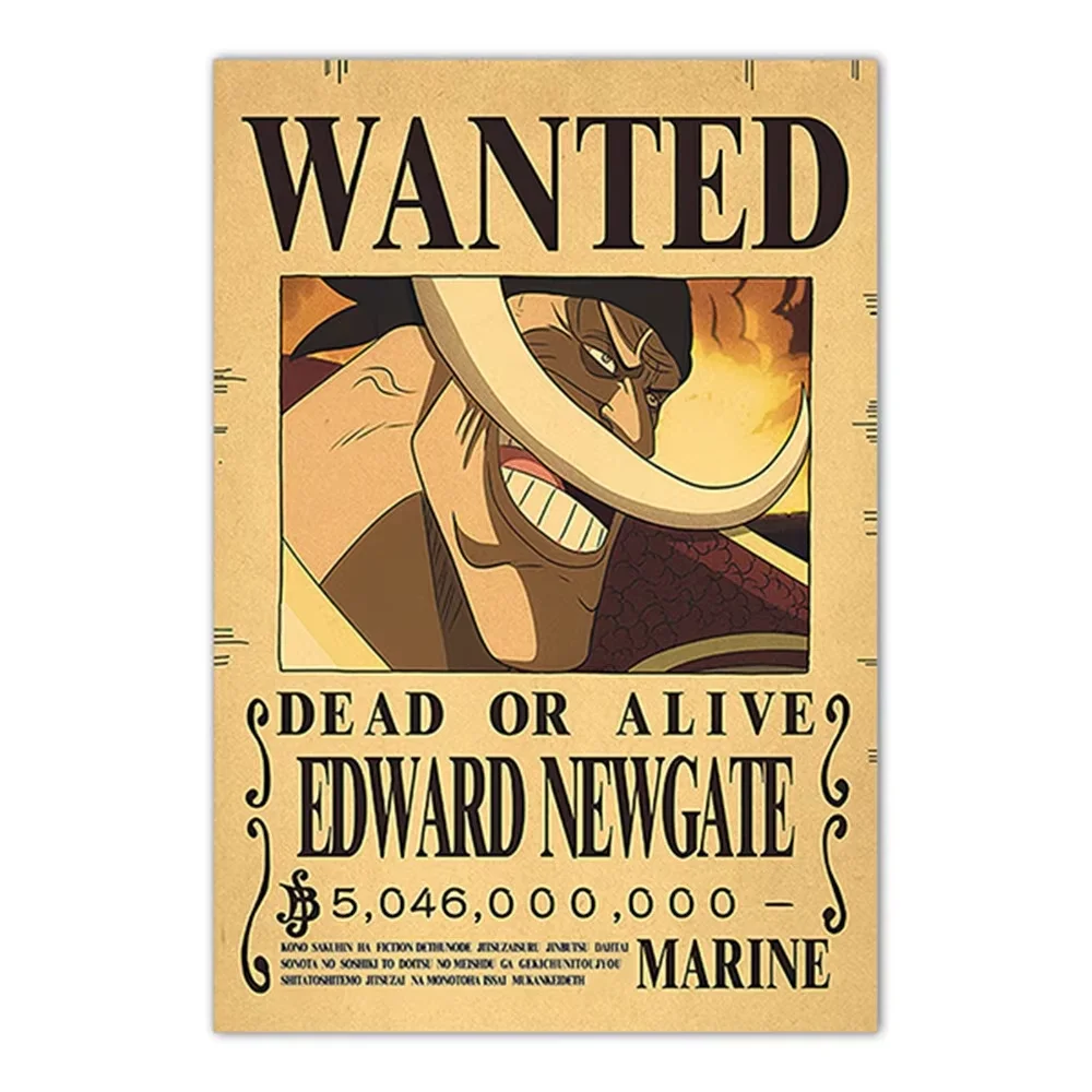 One Piece New Bounty Anime Wall Order New Bounty Retro Canvas Painting Bar Cafe Restaurant Decoration Painting Stickers - view 5