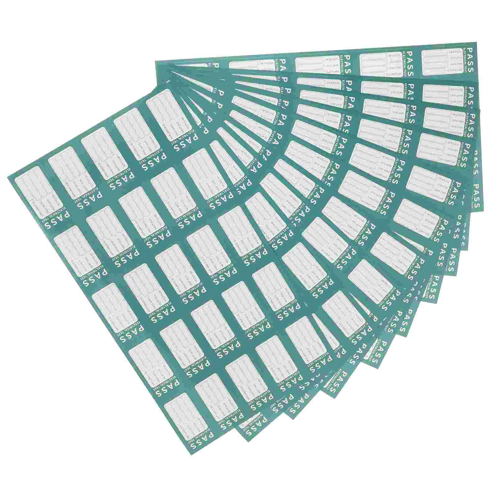 10 Sheets Label Stickers Qualified Passed Labels Warehouse Tested Tags Unqualified 500X250X010CM Status Green