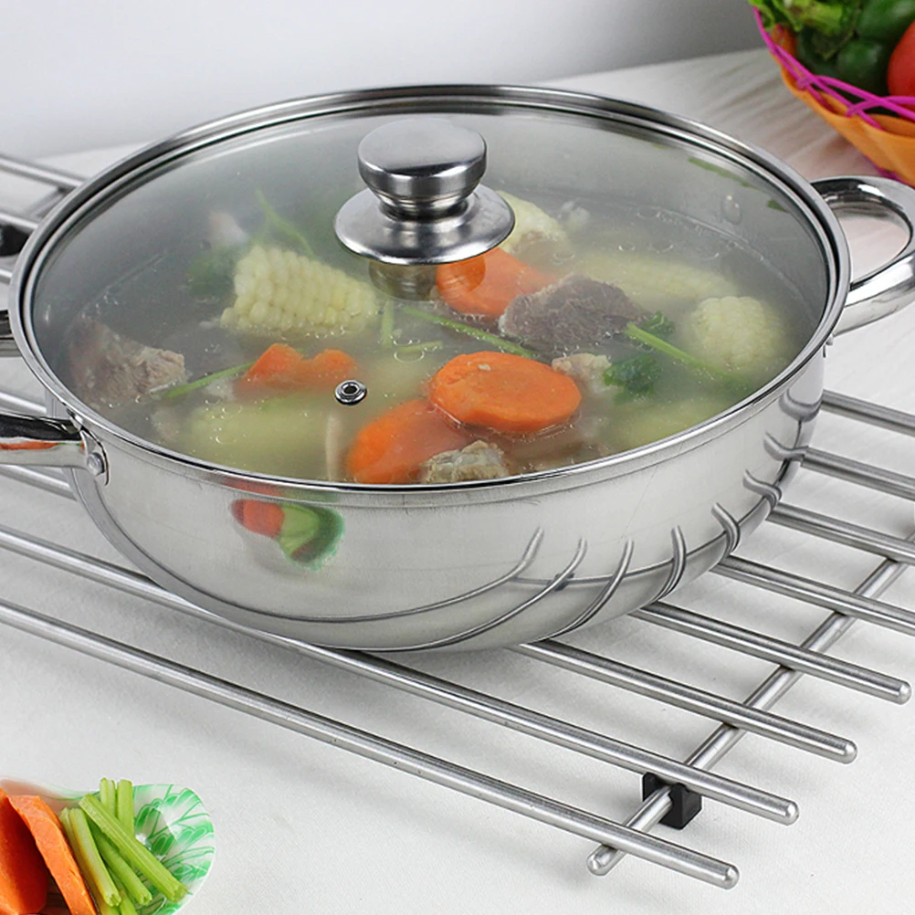 

Medium Tiered Steamer Pots Double Layers Stockpot Large Kettles Silver Cooking Boiler Stainless Steel Multifunctional Kitchen