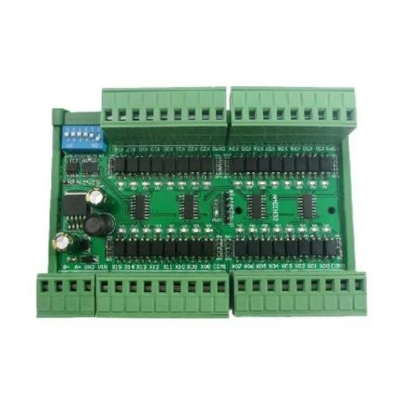DN-32Ch แยกอินพุตดิจิตอล RS485 Modbus Rtu Controller DC 12V 24V PLC สวิทช์จํานวน Acquisition Board