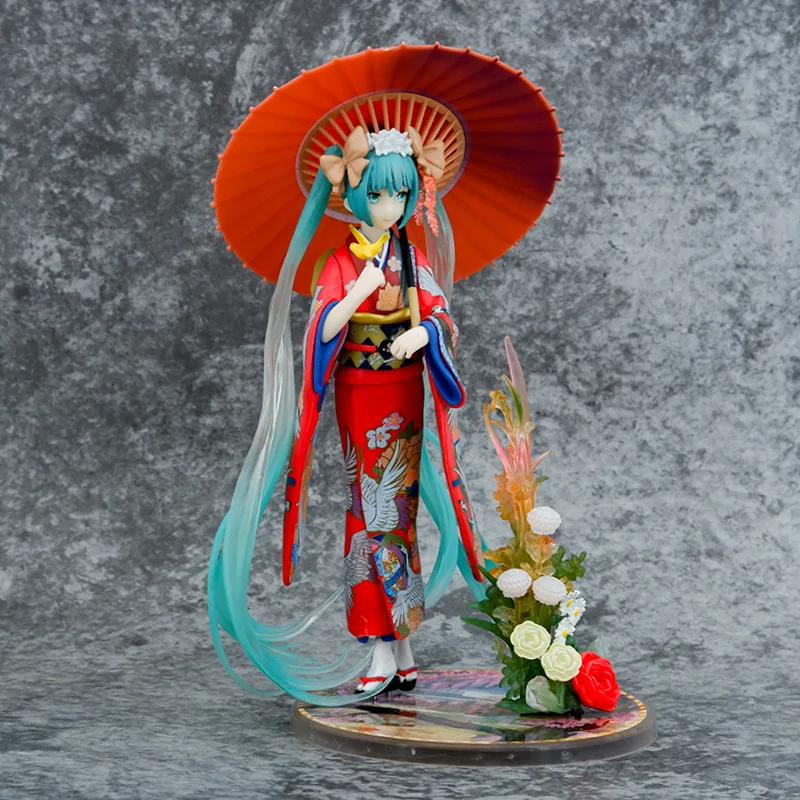 Hatsune Miku Kawaii Kimono Color Clothes Yukata Boxed Pvc Action Figure Model Collection Anime Figures Toys For Children Gifts