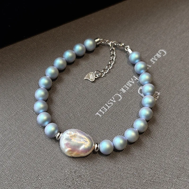 Neue Design Trendy Blaue Perlen Natürliche Barocke Süßwasser Perle 14K Gold Gefüllt Weibliche Schmuck Sets Halskette Armband Ohrringe – Detail 7