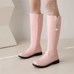 YQBTDL 2022 Autumn Winter Lolita Style Pink White Black Princess Ankle Boots Zip Pearls Low Heel Wedding New Bride Women Shoes