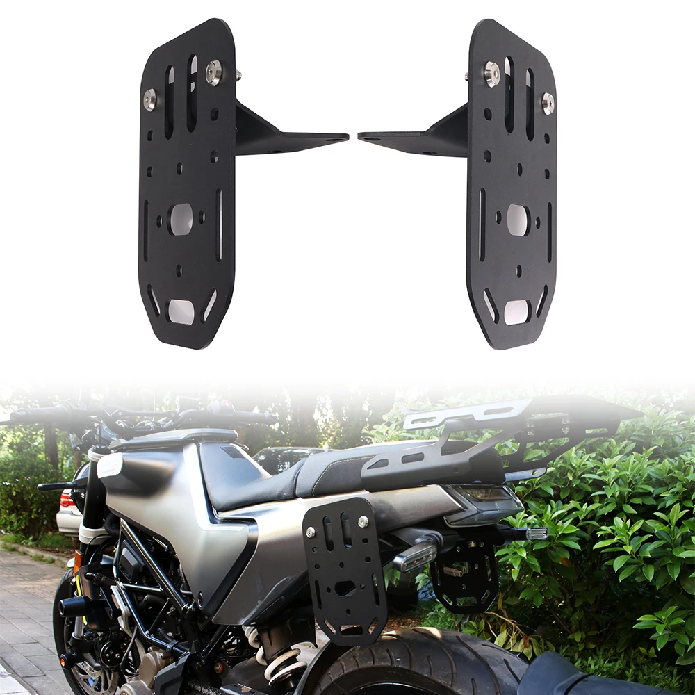 

Side Panniers Rack Fit for Husqvarna Svartpilen 125 200 250 401 Vitpilen 250/401 Motorcycle Saddlebag Support Bar Mount Bracket