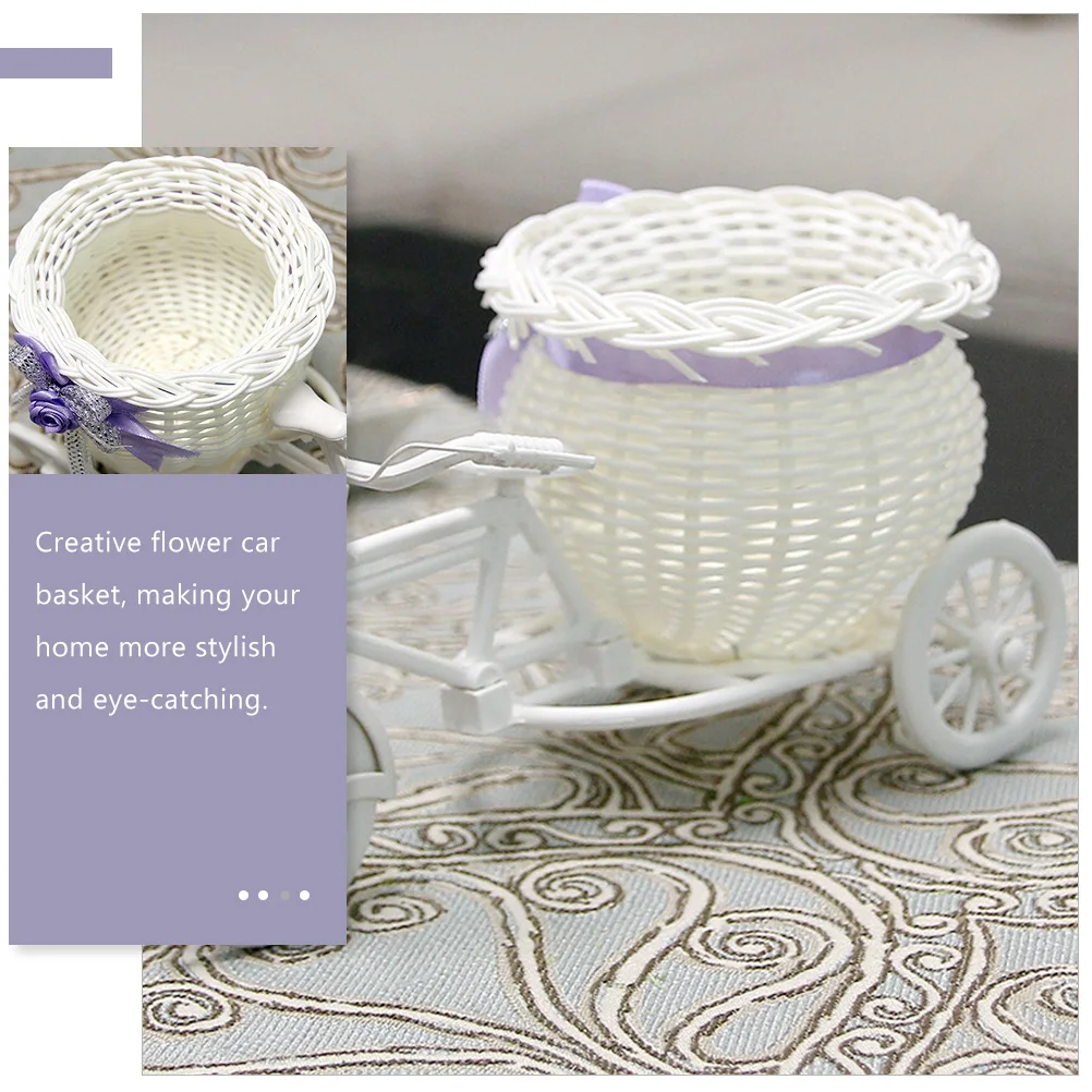 2Pcs False Rattan Weaving Flowerpot Multi Functional Decorative Flower Car Storage Basket Home Wedding Office Decoration
