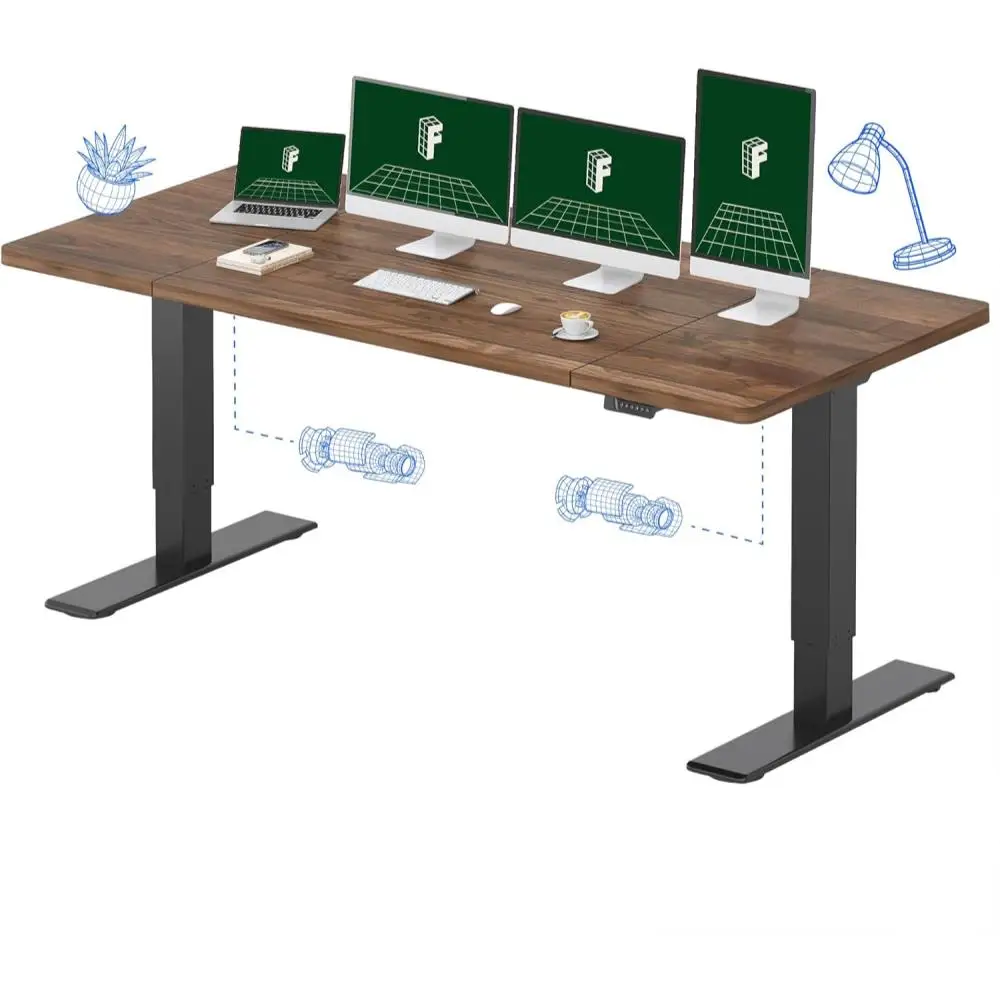 Flexispot 79"X32" Large Dual Motor Electric Standing Desk, Black Walnut - 198 L…